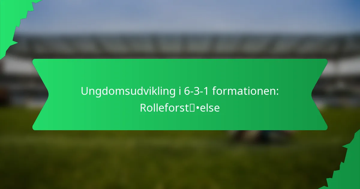Ungdomsudvikling i 6-3-1 formationen: Rolleforståelse